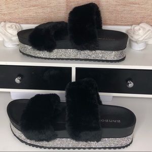 Bamboo Fur Slides